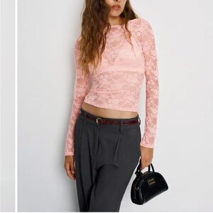 Reformation Adriano Lace Knit Top
